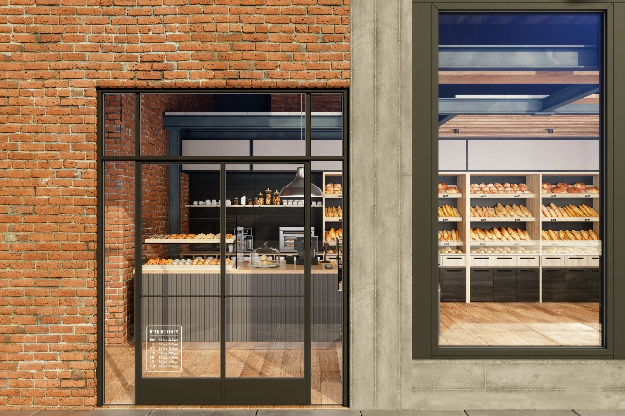 artisan bakery storefront warm atmosphere