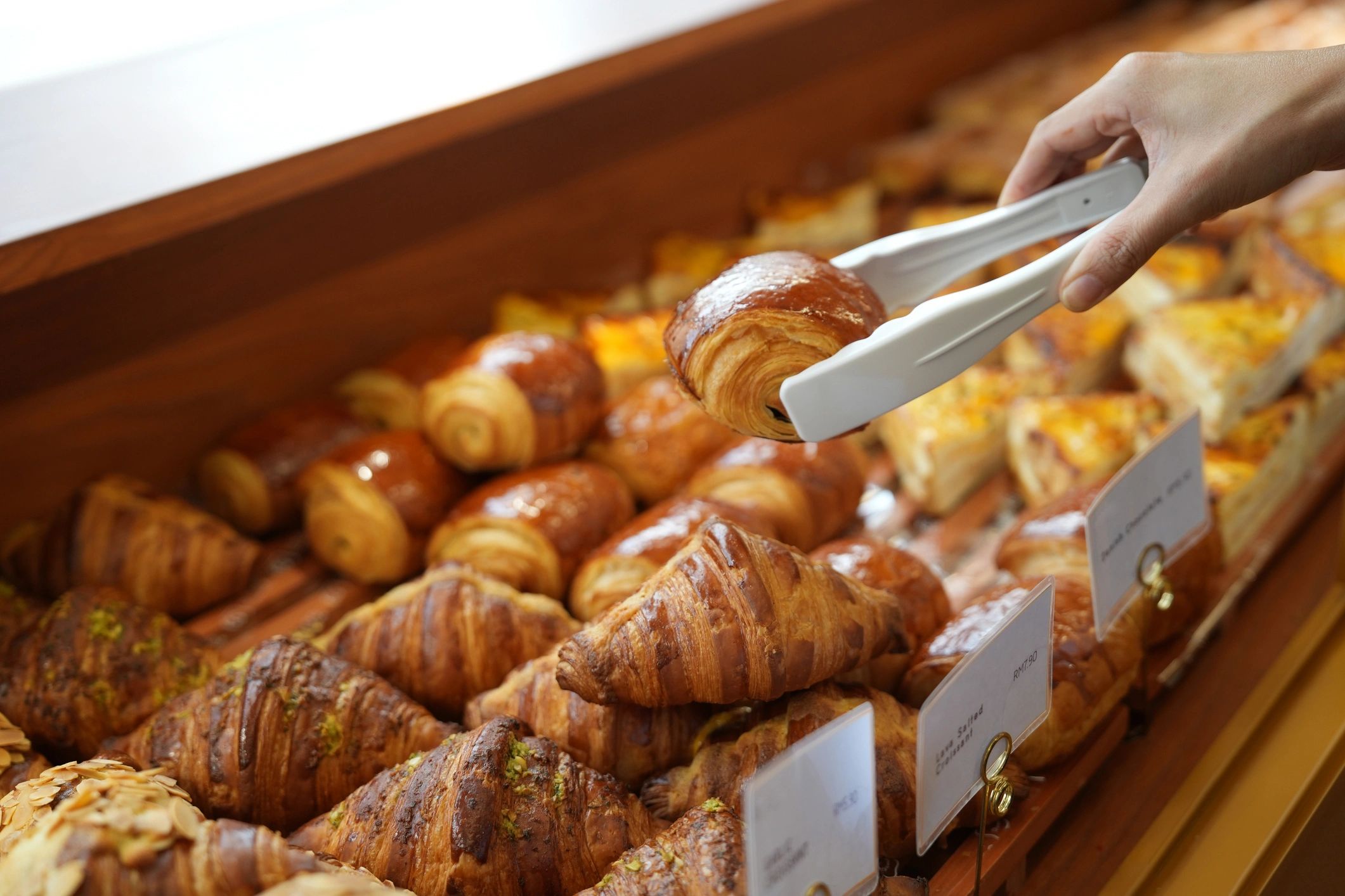 croissants and pastries display