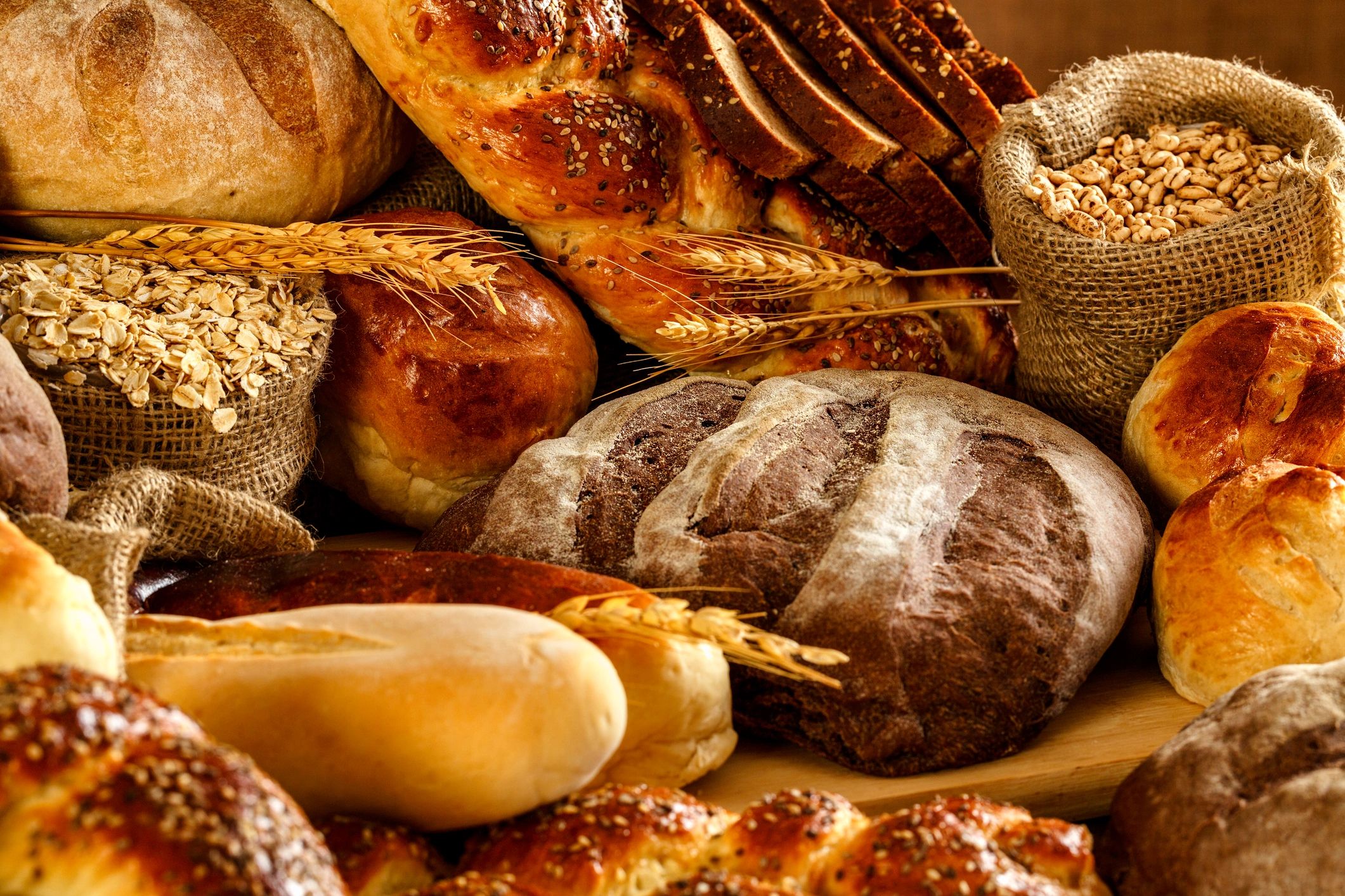 Freshly baked bread assortment